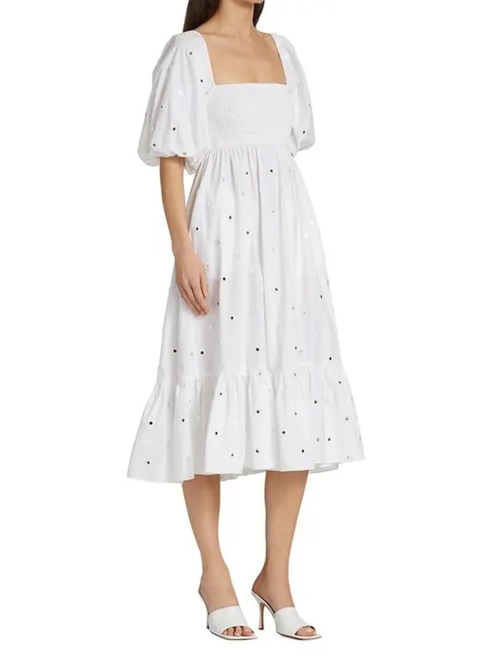 Rhode Eloise White Dress With Silver Embellishments